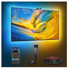 Govee TV Backlight 3 Lite with Fish-Eye Correction Function Sync to 75-85 Inch TVs, 16.4ft RGBICW Wi-Fi TV LED Backlight with Camera, 4 Colors in 1 Lamp Bead, Voice and APP Control, Adapter - H6099